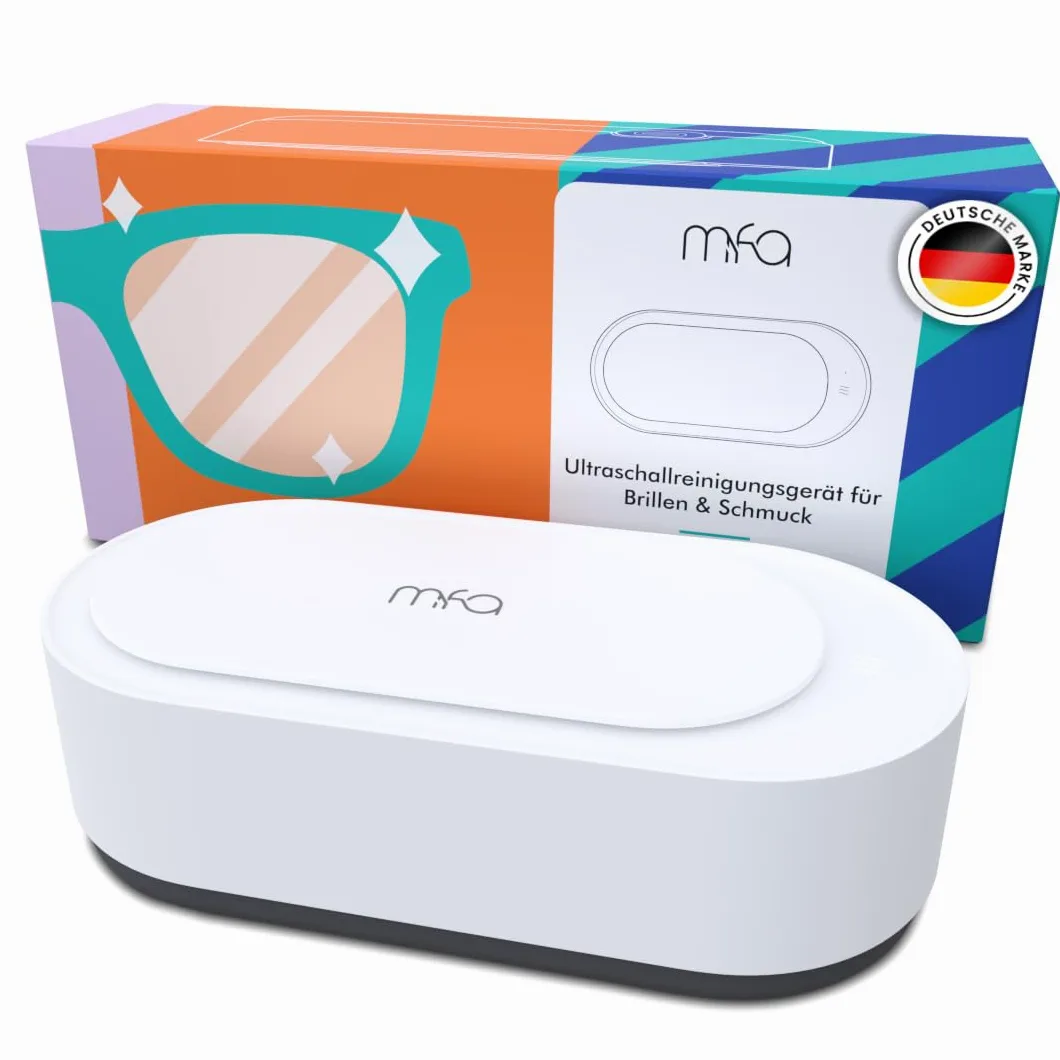 mfa® | Dispositivo per la Pulizia a Ultrasuoni per Occhiali, Braccialetti, Gioielli in Argento (Bagno D'argento) e Strumenti | Pulitore a Ultrasuoni | Sterilizzazione | Ultrasonic cleaner
