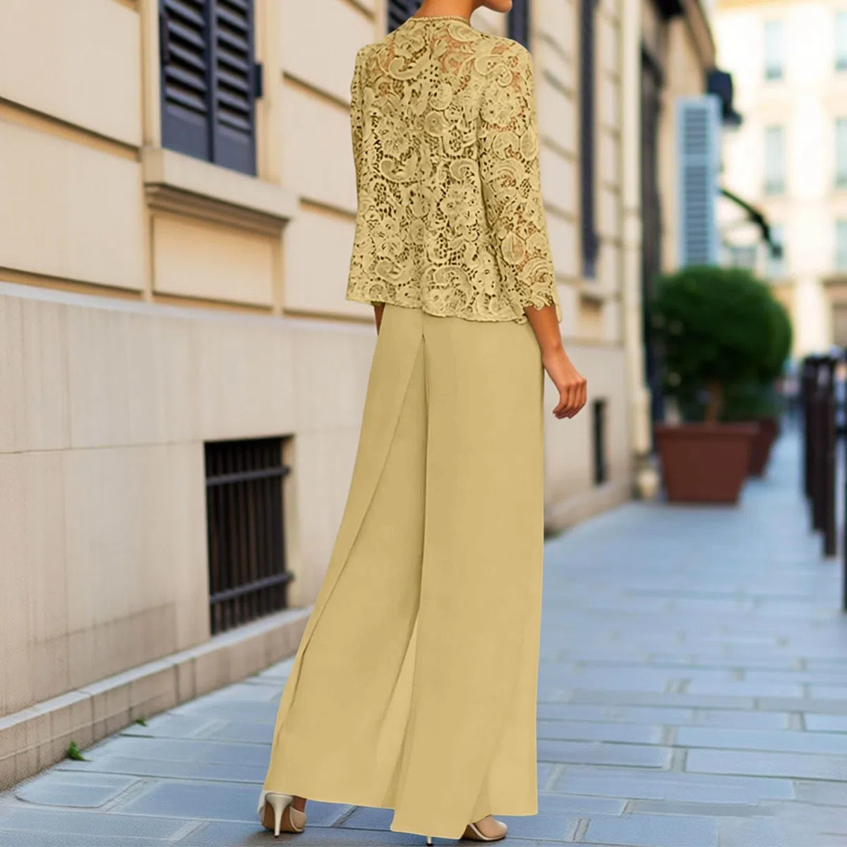 Abito da Elegante in Chiffon Trasparente con Cardigan e Design a Strati Sofisticato per Donne