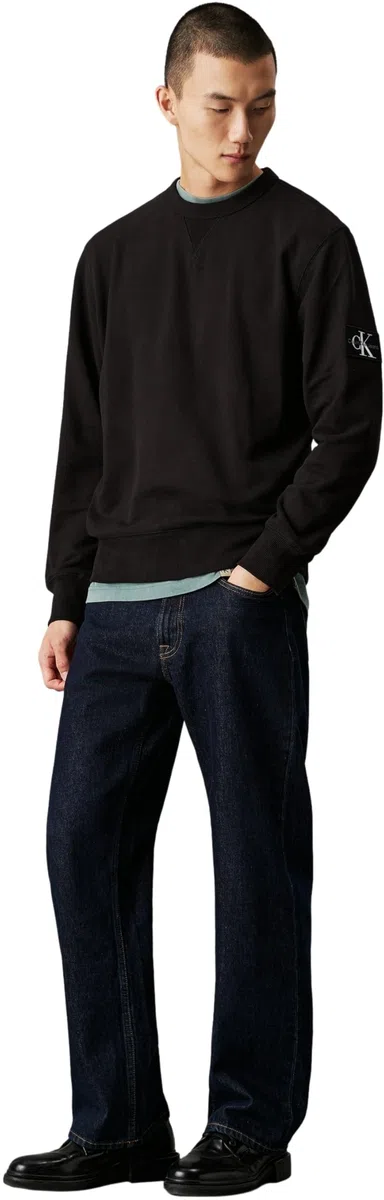 Calvin Klein Uomo Felpa Badge Crew Neck Cotone