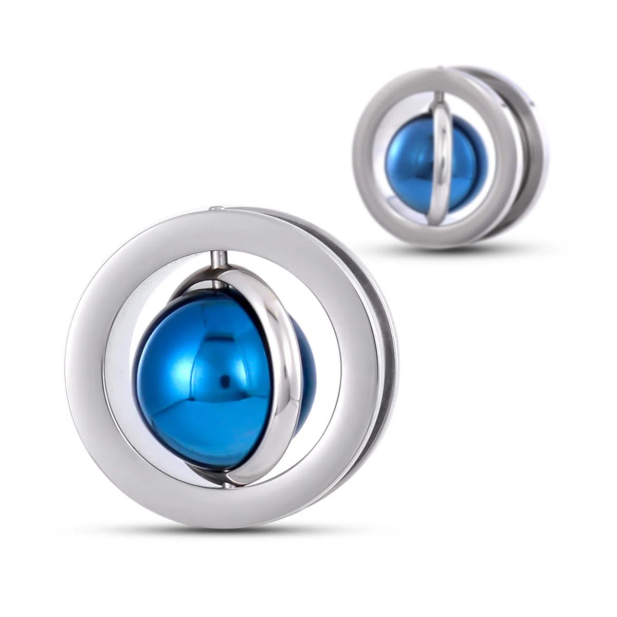 COOEAR Planet Ear Tunnels Flesh Plugs, misuratori in acciaio inox per orecchini, viti posteriori estensori.