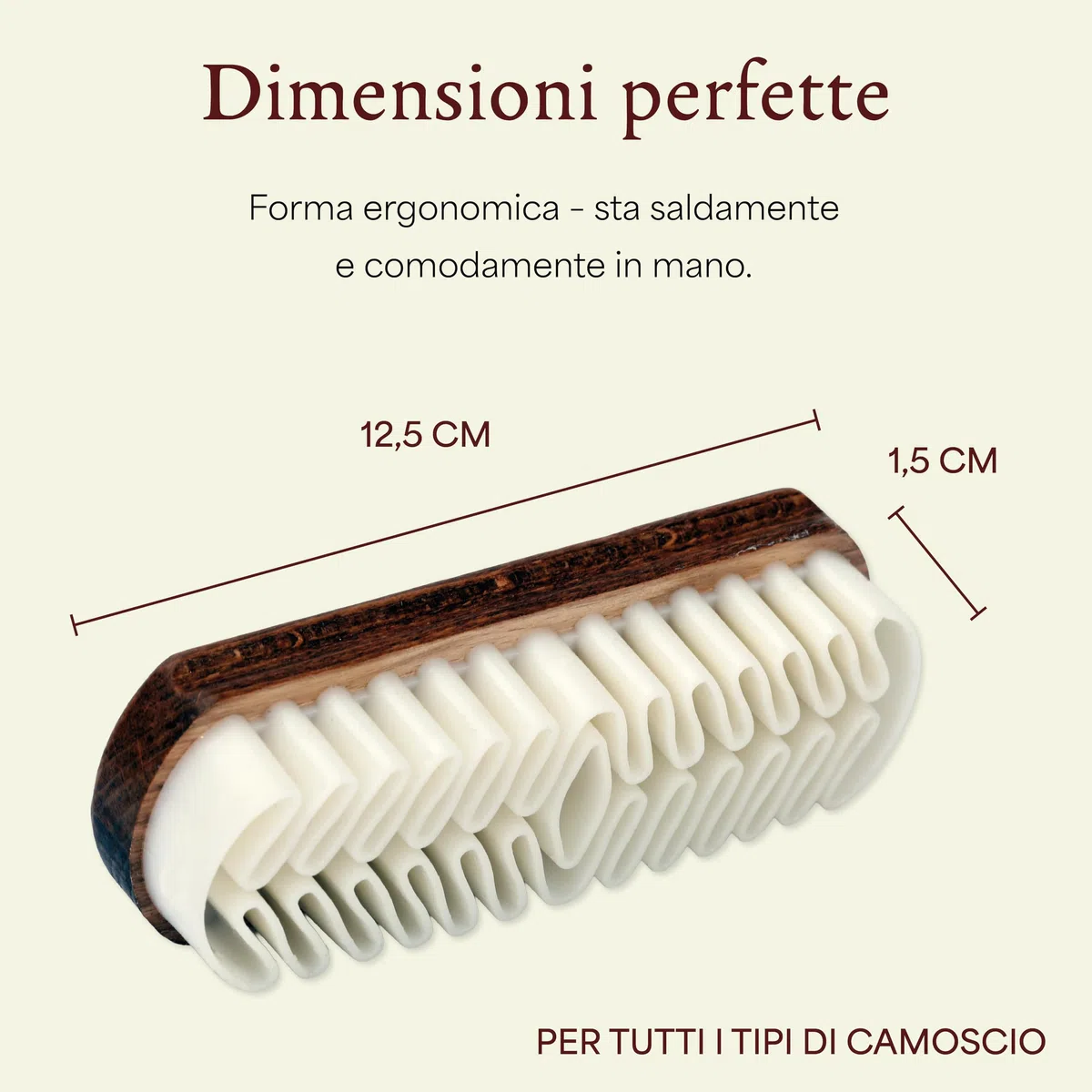 Langer & Messmer Spazzola morbida e lavabile crespa per la pulizia delle scarpe in pelle scamosciata (camoscio/nabuk)