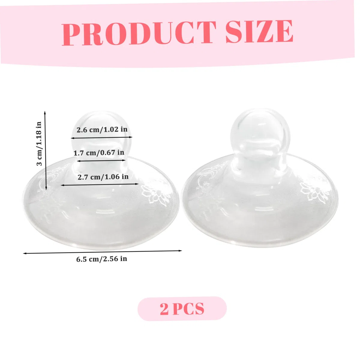 2 ventose per capezzoli, correttore per capezzoli trasparente in silicone morbido, facile da pulire per pressione di forma piatta timida invertita Ventose per uso diurno e notturno per pi