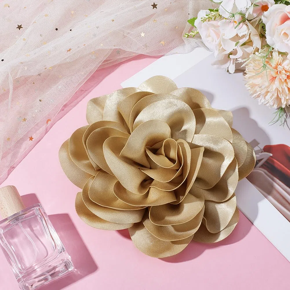 PH PandaHall 18cm Spilla a Forma di Fiore Rosa Elegante per Donna - Fermaglio Grande per Cerimonia e Abiti da Ballo, Goldenrod