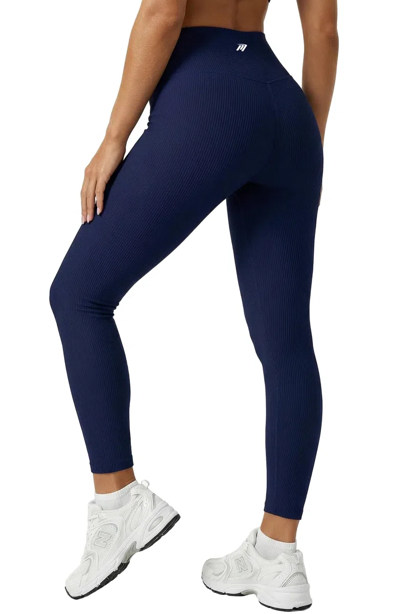 Leggings Vita Alta Donna Elasticizzati e Traspiranti, Leggings Sportivi Fitness Yoga Running e Palestra Blu navy M