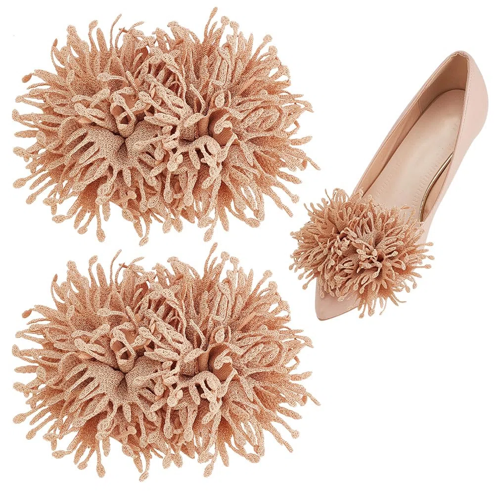 FINGERINSPIRE Clip per scarpe con fiori in tessuto 3D staccabili con tacco alto fibbia per scarpe da sposa in tessuto artificiale decorazione per scarpe con fiori artificiali ciondoli unico bordo