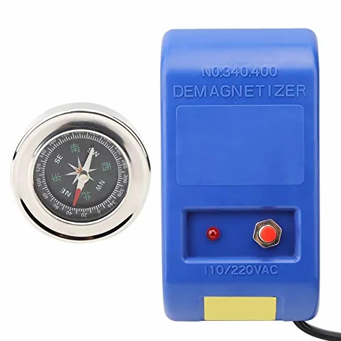 Strumenti di Smagnetizzazione Elettrici Smagnetizzatore Orologi Dispositivo di con Bussola Cavo di Alimentazione Lungo Strumento di Riparazione per Orologiai per Orologio(Spina UE)