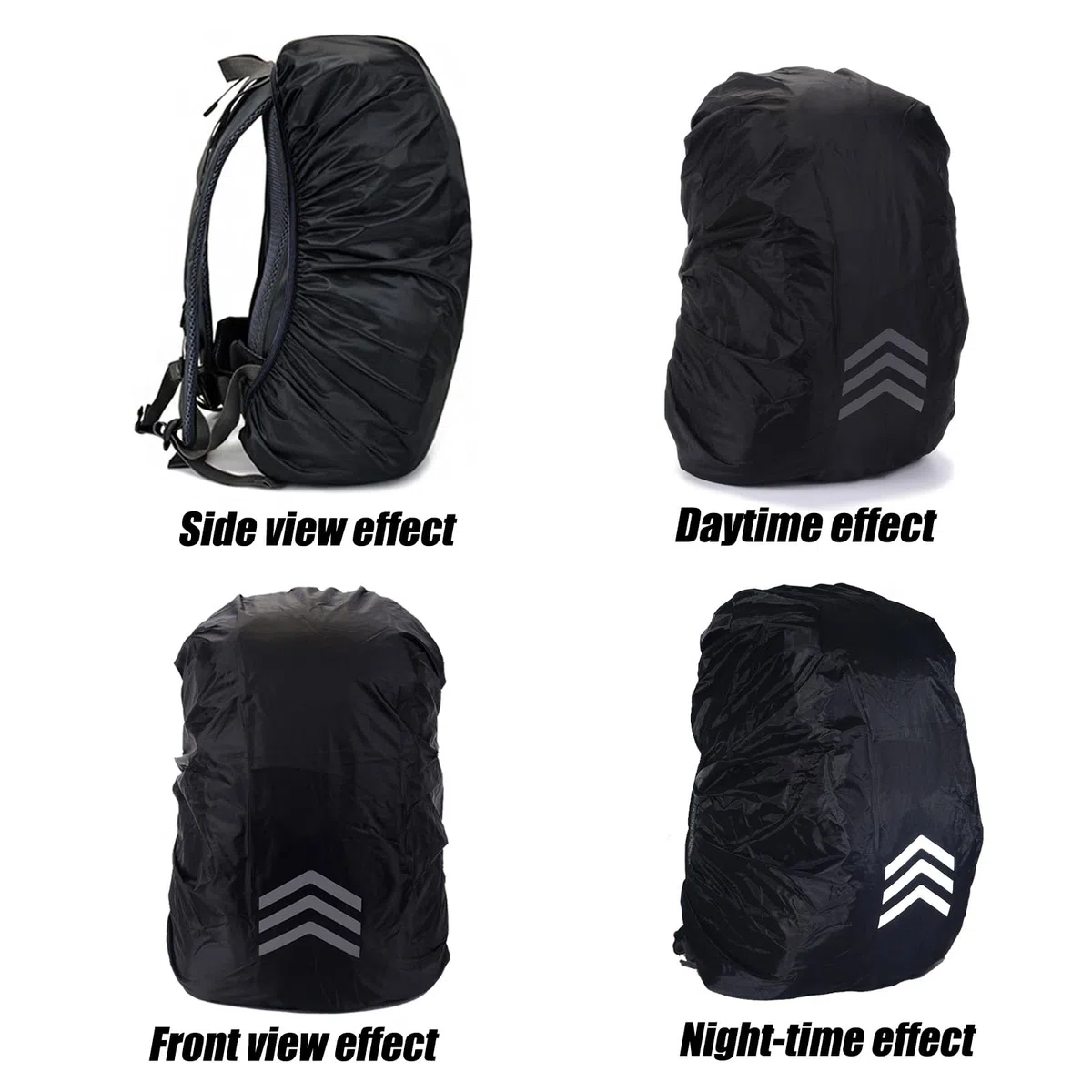 2 Pezzi Copri Zaino per Pioggia 30-40l, Coprizaino Impermeabile con Strisce Riflettenti, Antiabrasivo Coprizaino Scuola Antipioggia per Ciclismo, Escursionismo, Viaggi, attività All'Aperto