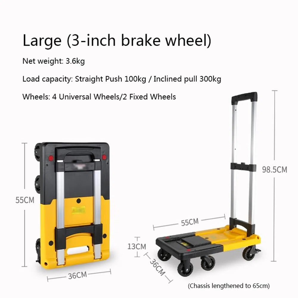 Carrello portatile pieghevole per carichi pesanti – bagaglio compatto e carretto da carico per viaggi e uso domestico