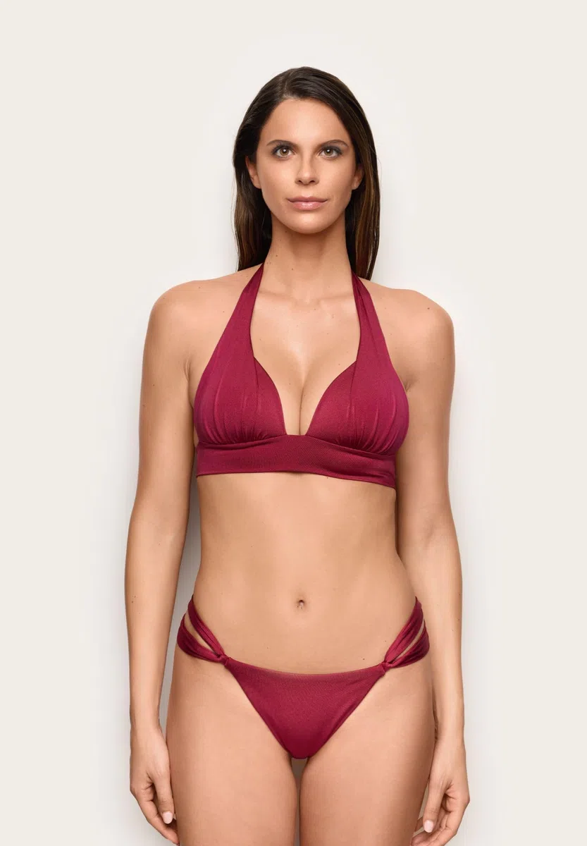 YAMAMAY - Bikini Parte Alta Senza Ferretto, Coppe Leggermente Imbottite, Donna, Shira, Verde Oliva, monocromo