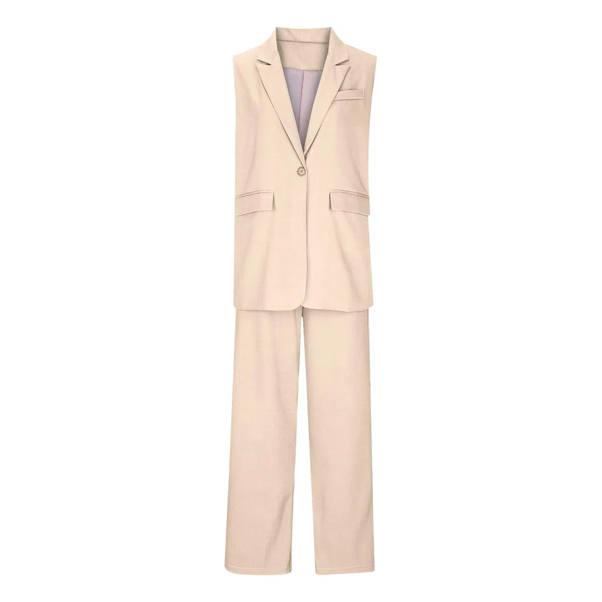 Set di 2 pezzi da donna in cotone con top e pantaloni per sport, fitness, yoga, palestra, abbigliamento chic, uscita città, ufficio, casual, elegante, moderno, A106