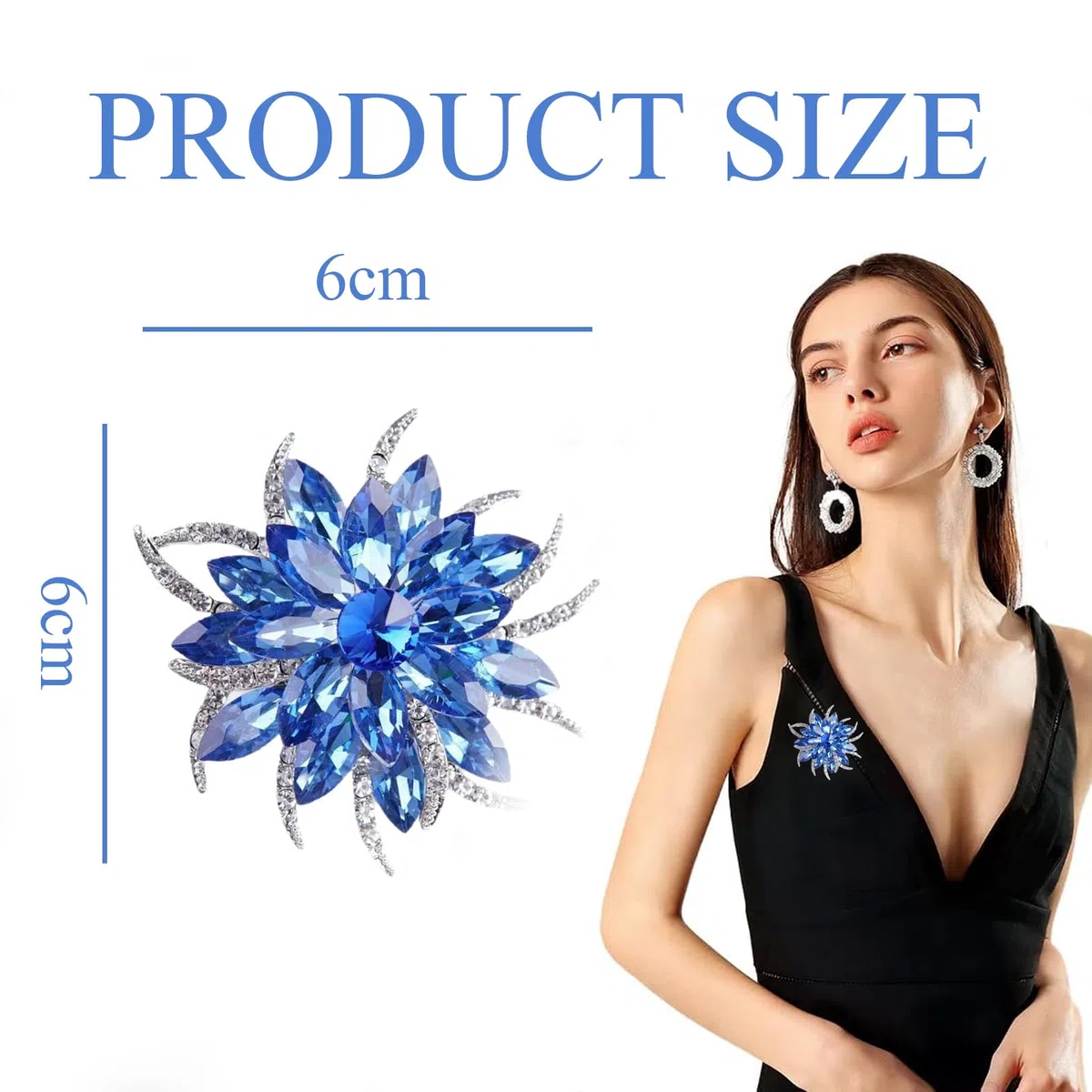 Spilla con Strass, Spilla di Moda da Donna, Vintage in Strass, Unica Elegante Vintage, per Abbinamenti con Abiti, Maglioni, Abiti da Sera e Adatto per Feste, Matrimoni e Altre Occasioni
