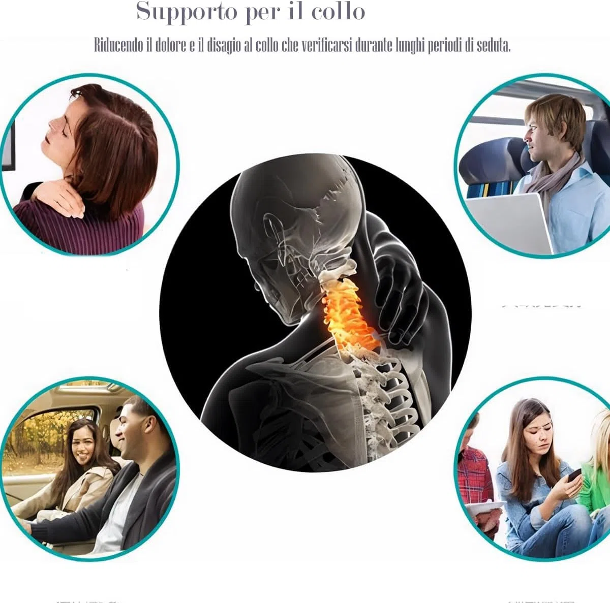 Cuscino da Viaggio Gonfiabile a 2 Supporti,Cuscino per il Collo Ergonomico con Tappi per le Orecchie e Maschera per gli Occhi Ideale per viaggiare in aereo,auto e treno (2PCS blu)