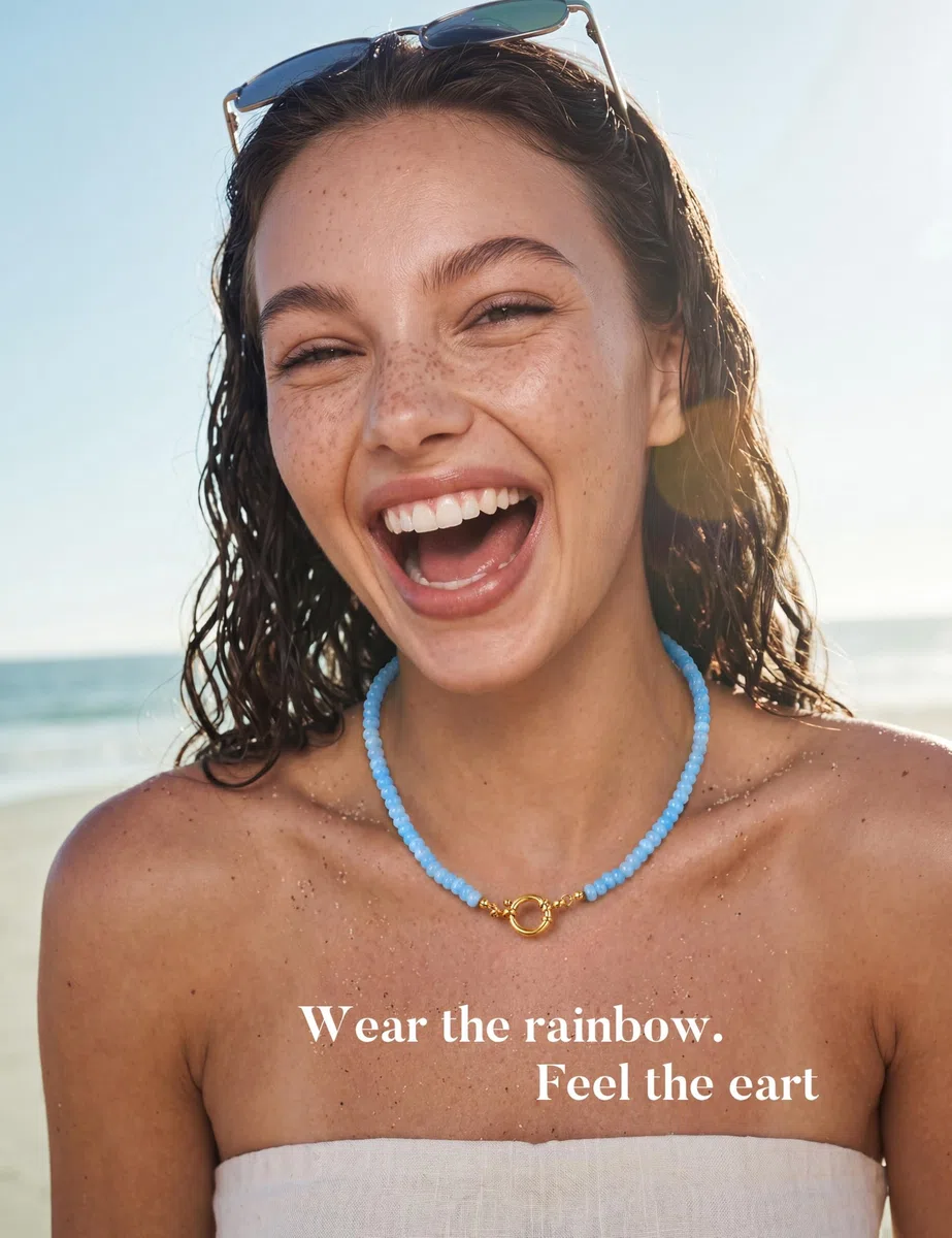 Morfetto Collana Donna Girocollo Collana Perline Colorate Choker Donna Collane in Pietra Naturale Collane Estive Boho Regalo Gioielli per Donne
