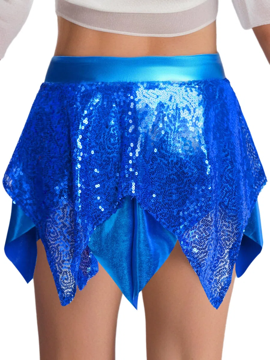 Yhong 2 Pezzi Tuta da Danza Bambina in Paillettes Senza Maniche Crop Top + Gonna Completo da Ballo di Strada Dancewear