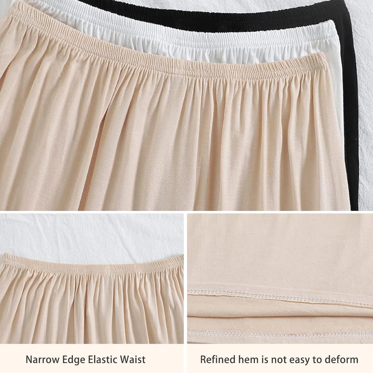 Confezione da 3 pantaloncini culotte da donna moderni in spandex nudo a metà slip per sotto i vestiti XL