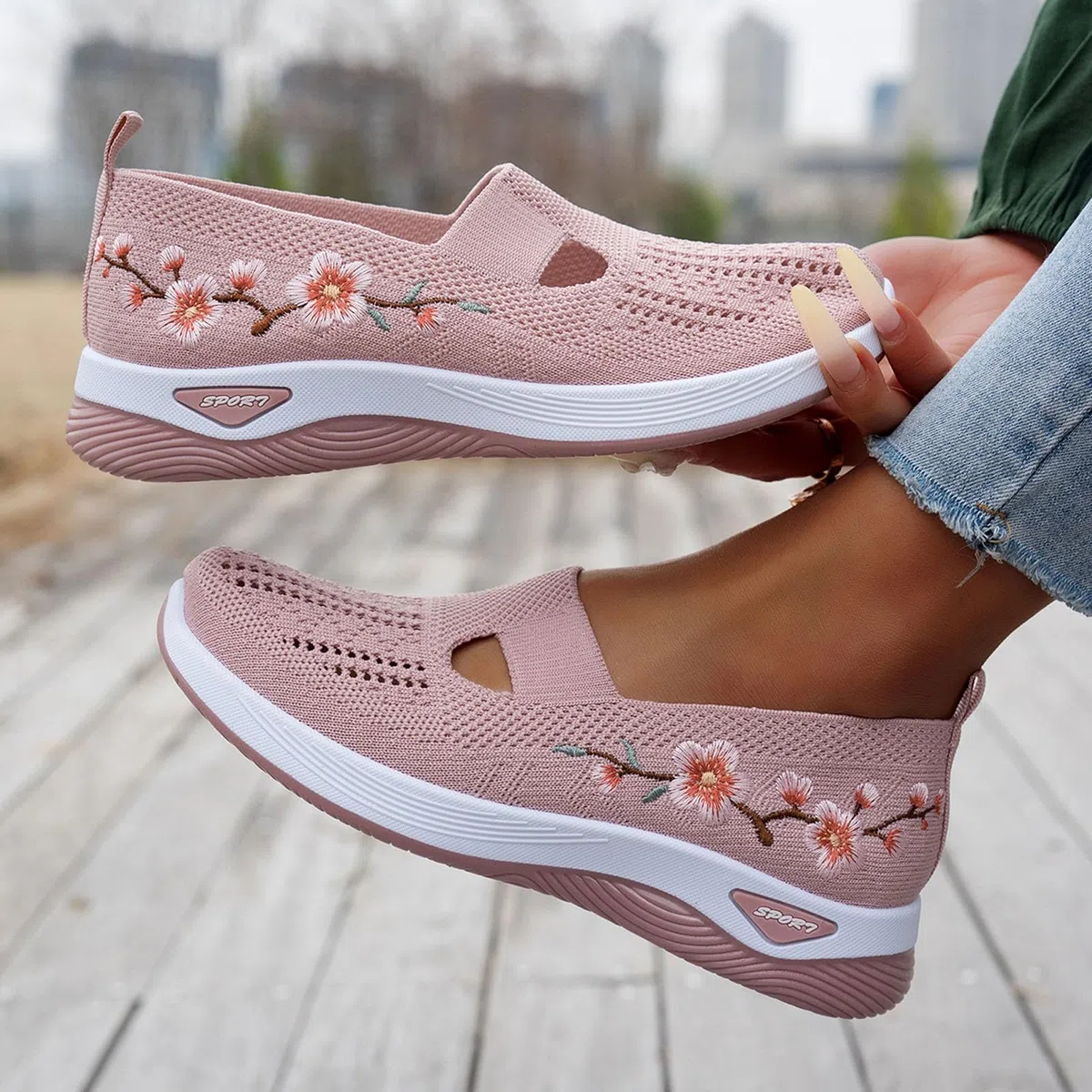 Scarpe Ortopediche Donna Estive Senza Lacci Scarpe Slip On da Corsa Camminare Comode Ginnastica Morbida Sneakers Traspiranti Leggere Antiscivolo Sneakers Diabetici Pianta Larga Sanitarie Outdoor Sport