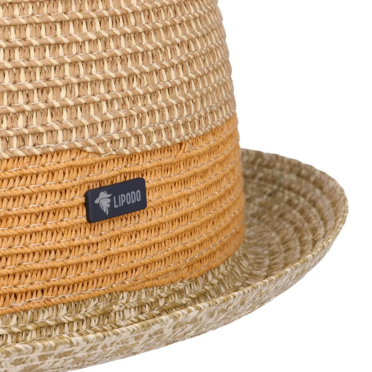 LIPODO Ennario Cappello Pork Pie Paglia Screziato Multicolore Prodotto in Italia Uomo Primavera Estate