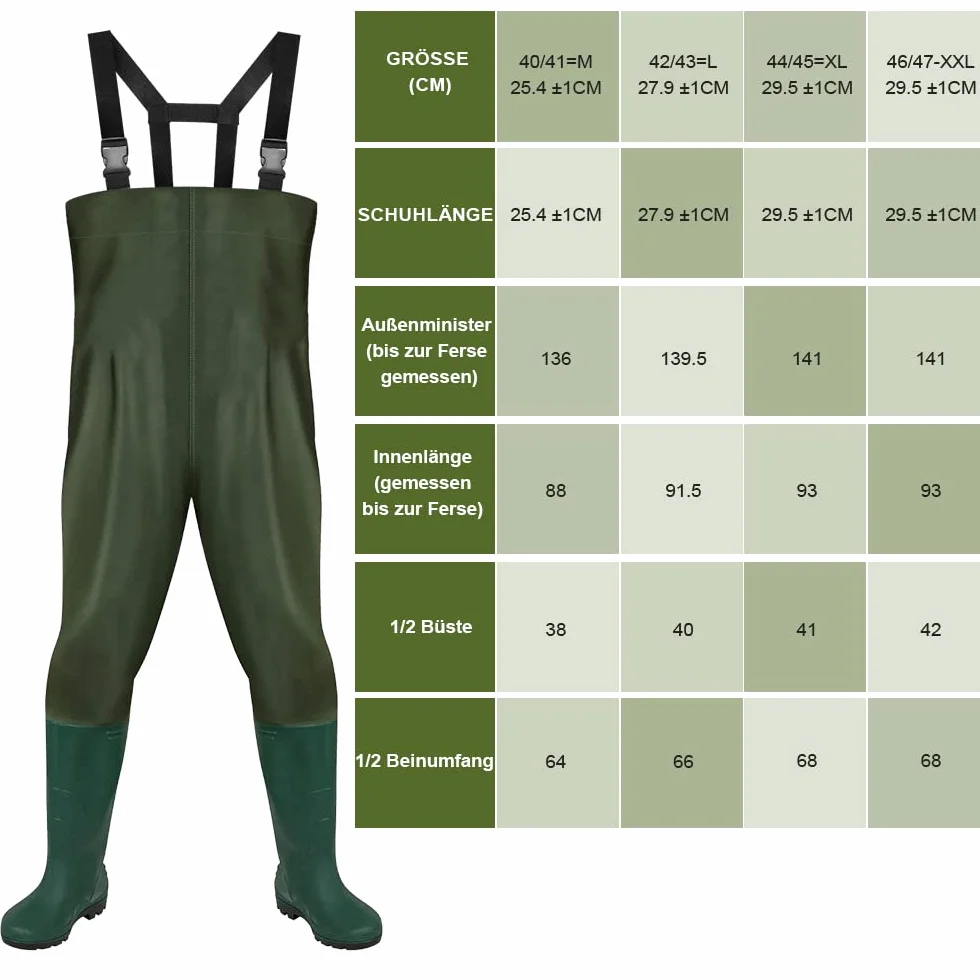 Wathose - Pantaloni da pesca in nylon 70D, con stivali in gomma antiscivolo, per stagno, per cantieri, pesca, fattorie, giardini