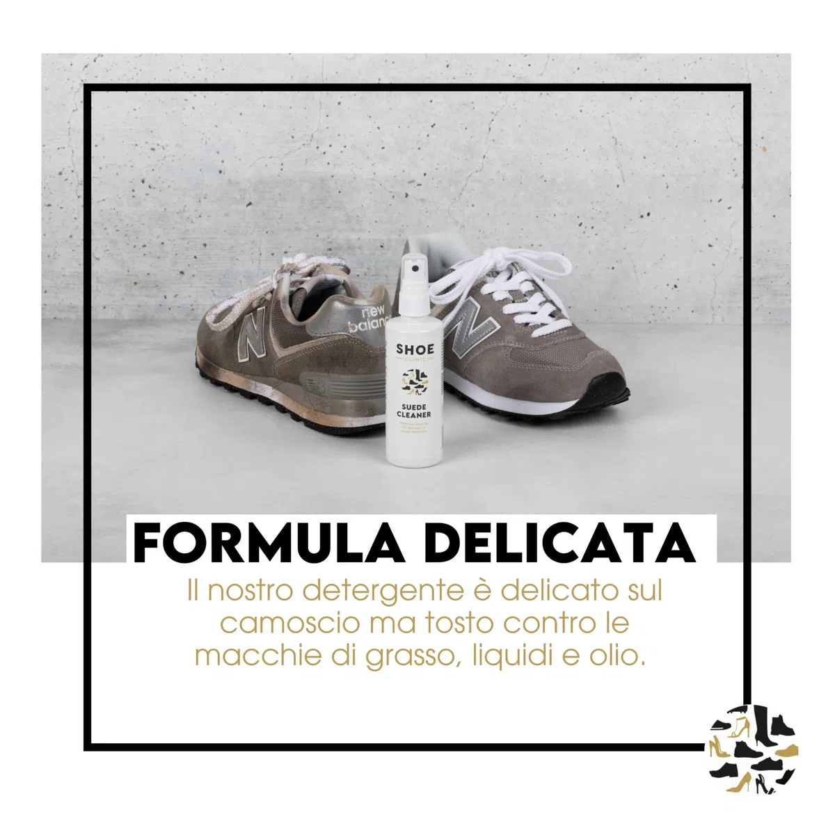 Shoe Clinic Kit di pulizia per scarpe spazzola per nabuk e camoscio e detergente per scarpe in pelle e camoscio per stivali, scarpe da ginnastica e scarpe da 125 ml