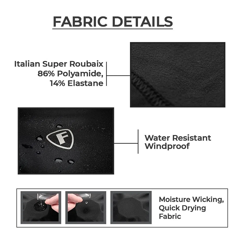 FDX Tights da Ciclismo da Uomo, Imbottitura 3D, Termici, idrorepellenti, Leggeri, Tessuto Super Roubaix, Pantaloni Invernali Bici, Leggings Elastiche