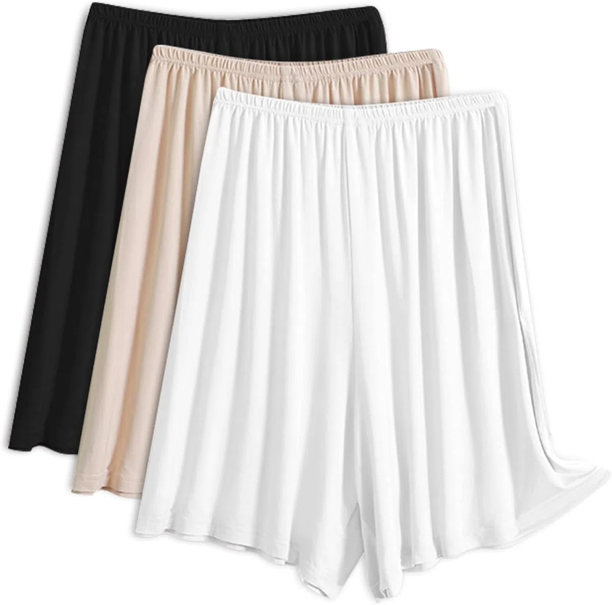 Confezione da 3 pantaloncini culotte da donna moderni in spandex nudo a metà slip per sotto i vestiti XL