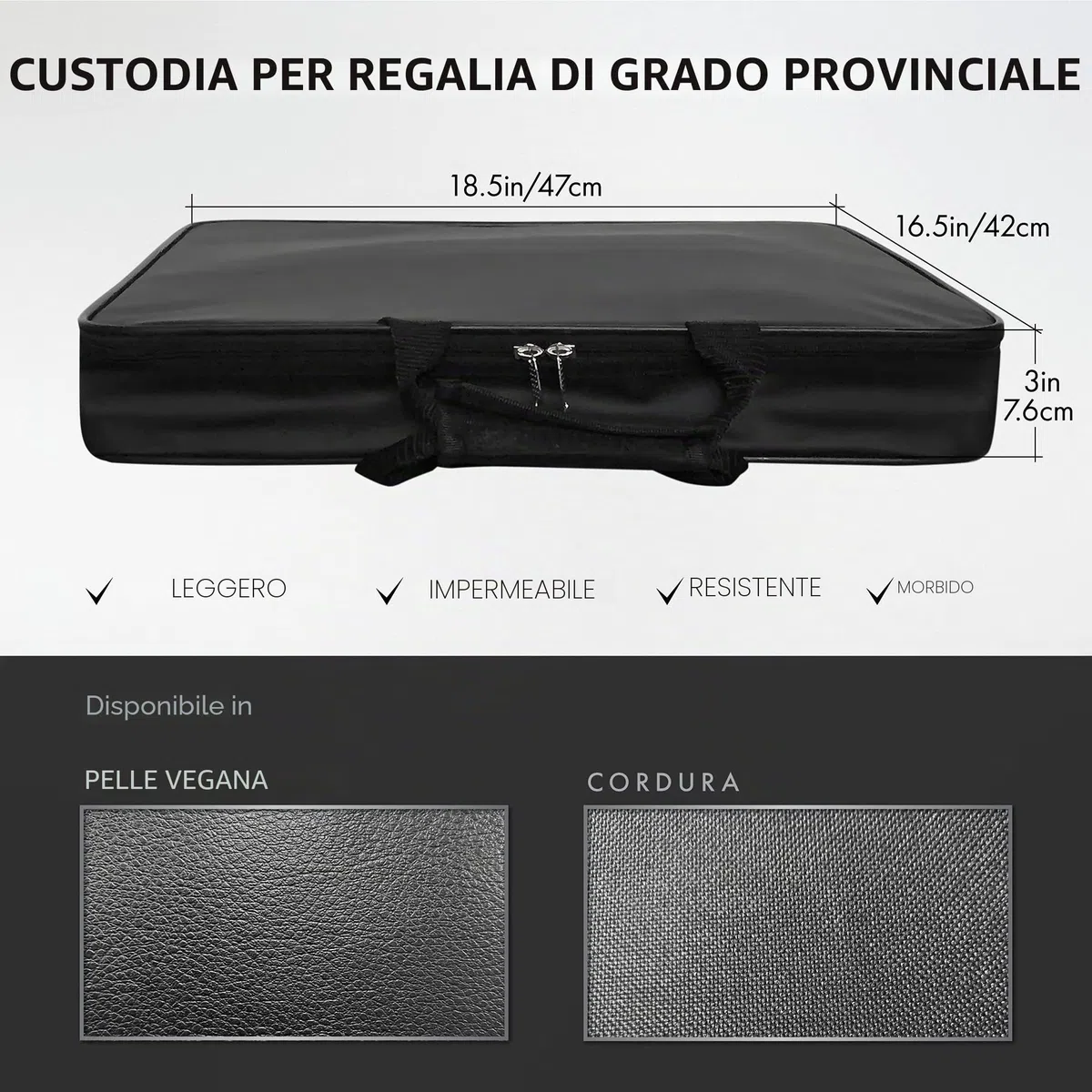 THE MASONIC COLLECTION Borsa a mano e a tracolla con grembiule di grado provinciale - Cerniera bifacciale - Regalo massonico per uomo
