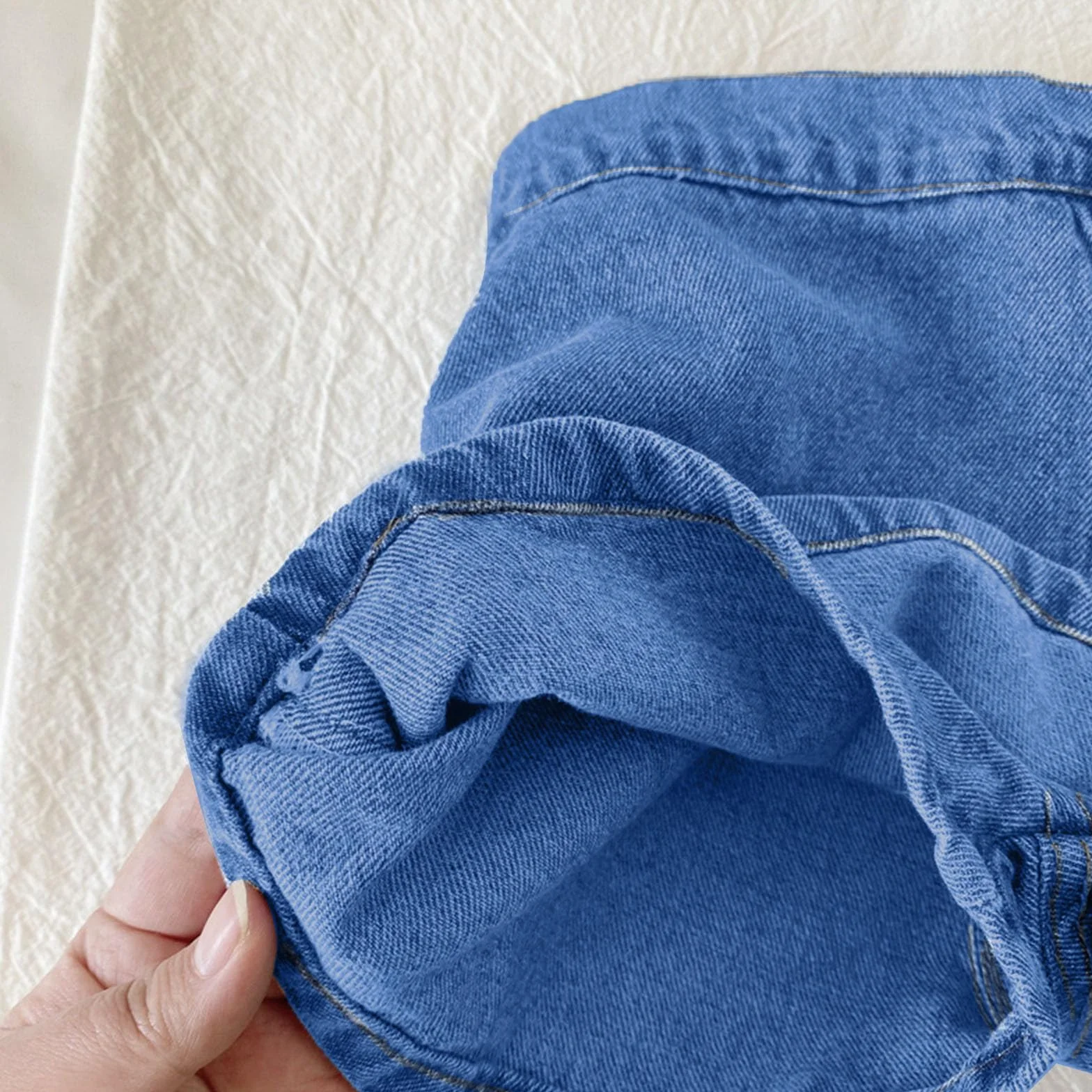 Generico Gonna-Pantalone in Denim per Bambine Casual Estivo Comodo Elastico Traspirante vestibilità Ampia per Bambini dai 3 ai 12 Anni