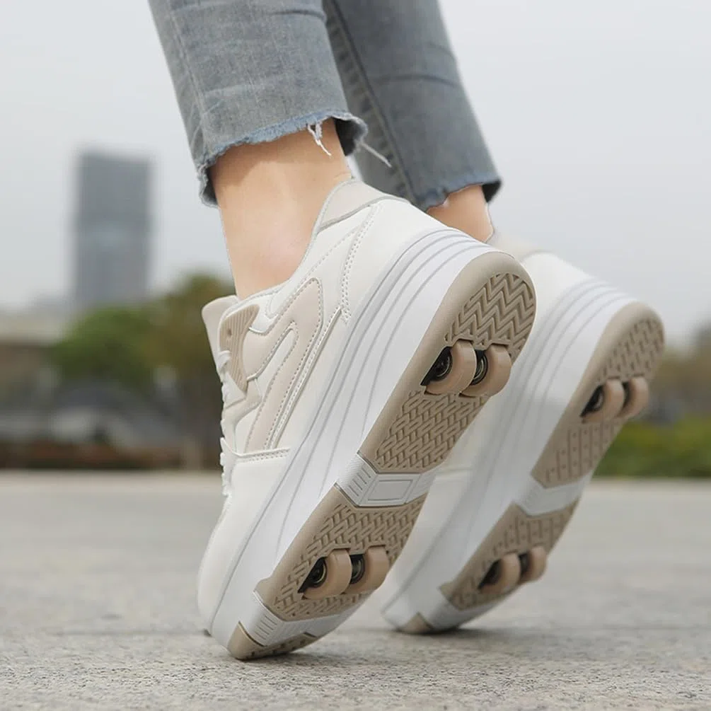 Scarpe con Rotelle Bambini Pattini a Rotelle Scarpe Bambini Ragazzi Scarpe da Skateboard Pattini a Rotelle 2 in 1 Scarpe da Pattinaggio Scarpe da Ginnastica con Ruote Ragazze e Donne