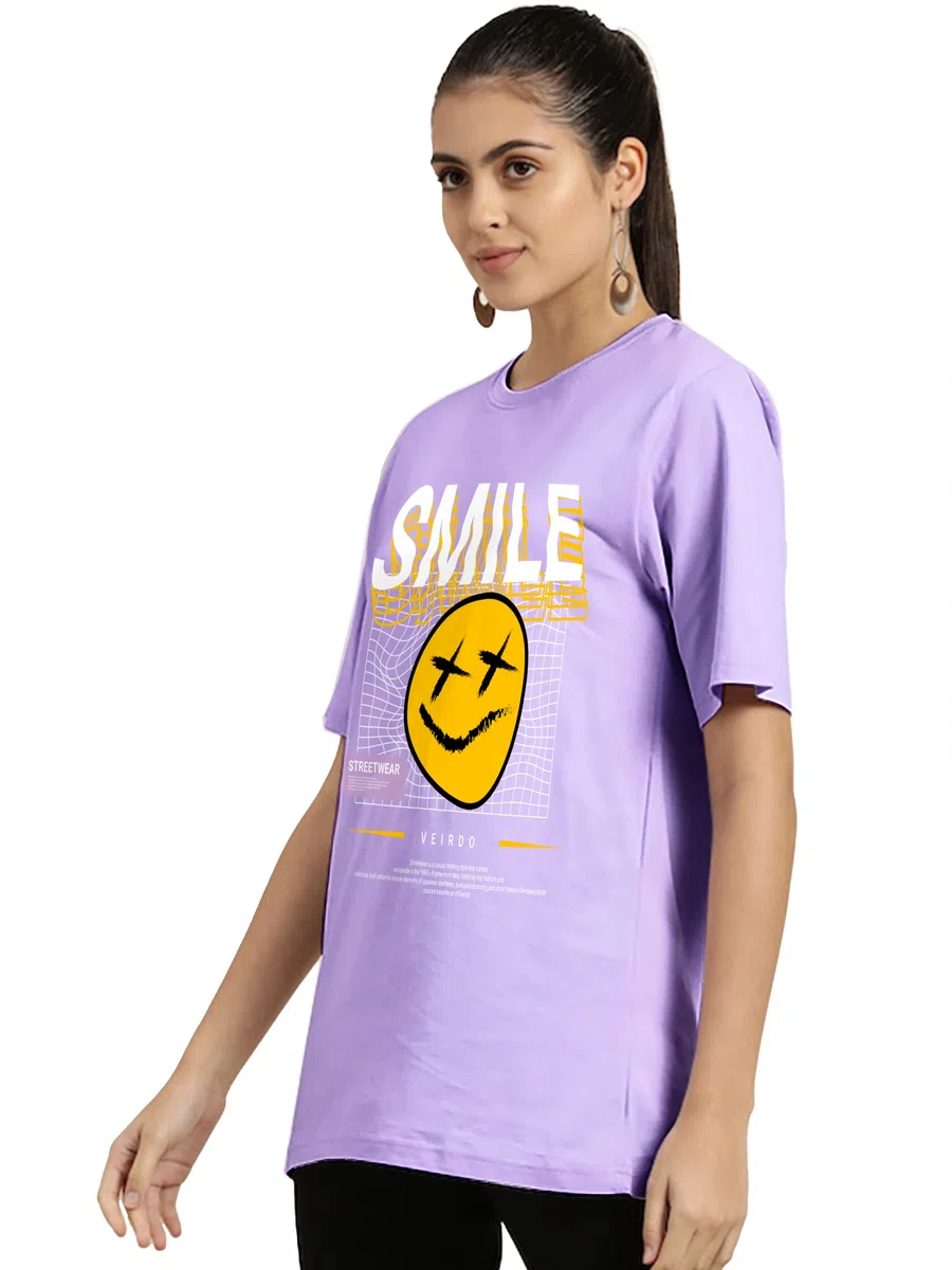 Veirdo 100% puro cotone nero, vestibilità larga, spalle che cadono con schiena fresca e confortevole, stampa grafica, girocollo, maglietta per donne e ragazze (colore : nero)