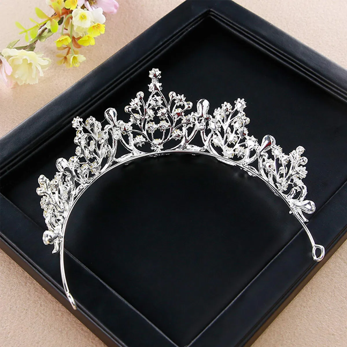 Schneespitze Bridal Tiara cerchietto,Sposa Cristallo Diadem Strass Corona principessa Wedding Tiara per Spettacoli Teatrali Per Matrimoni