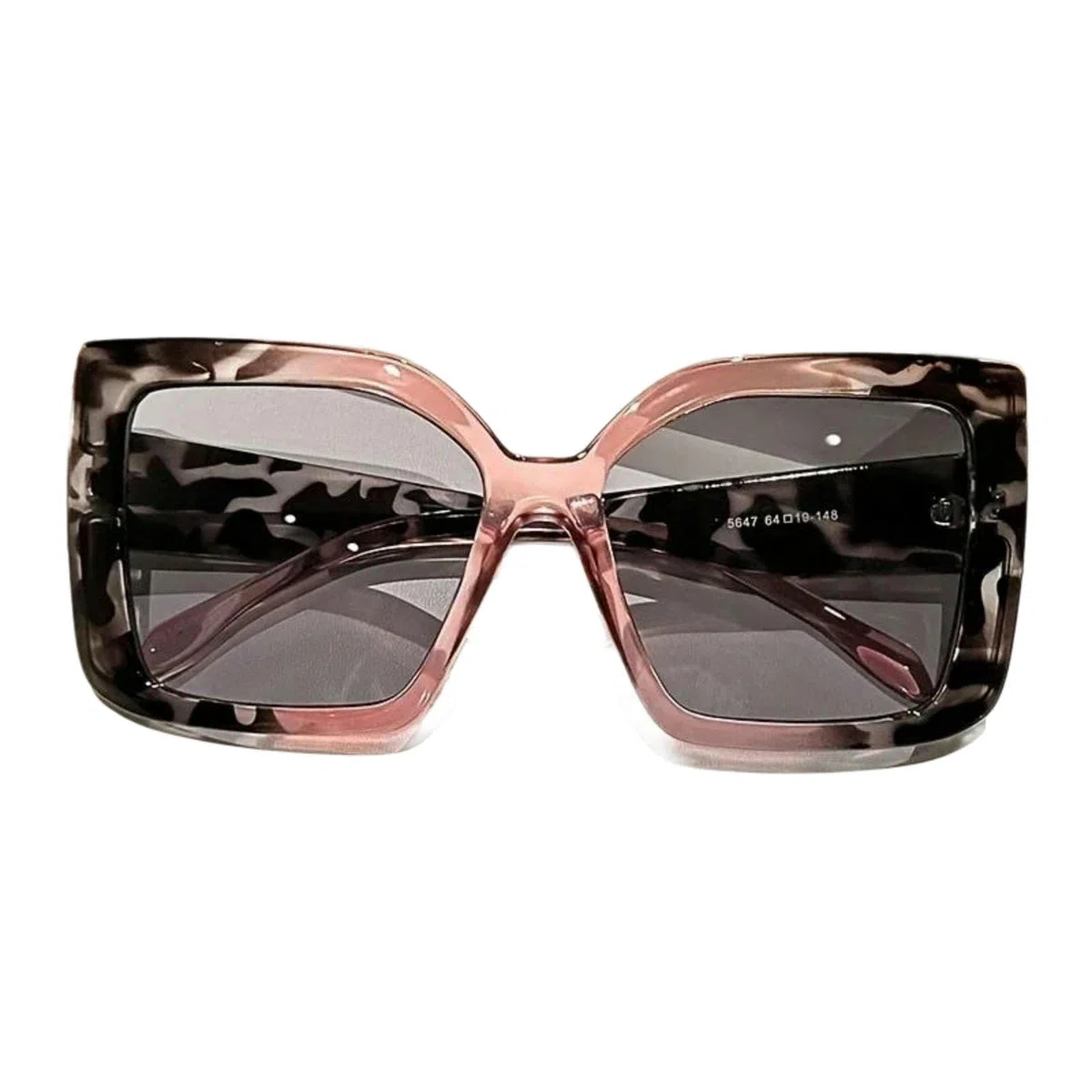 Occhiali da Sole Square Fashion Sunglasses for Women - Chic Tortoiseshell & Leopard Print Frames with Gradient Lenses Travel Parties-Gray Pink