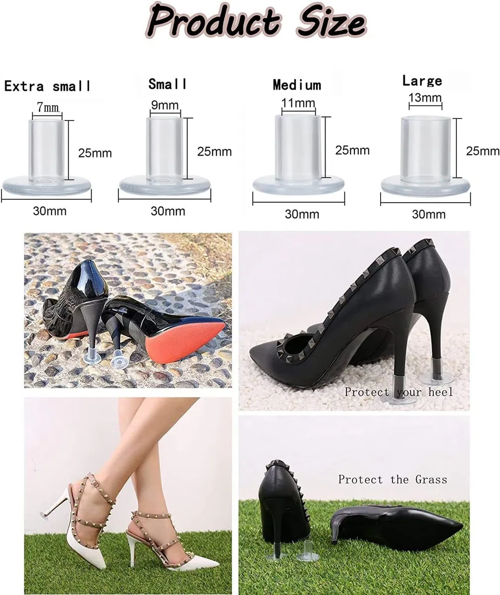 MEISO 25 Paia Salvatacchi Proteggi Tacchi Donna, Salvatacco, Proteggi Scarpe Tacco a Spillo Erba, Salvatacchi Matrimonio, per Matrimoni, Attività All'aperto (S)