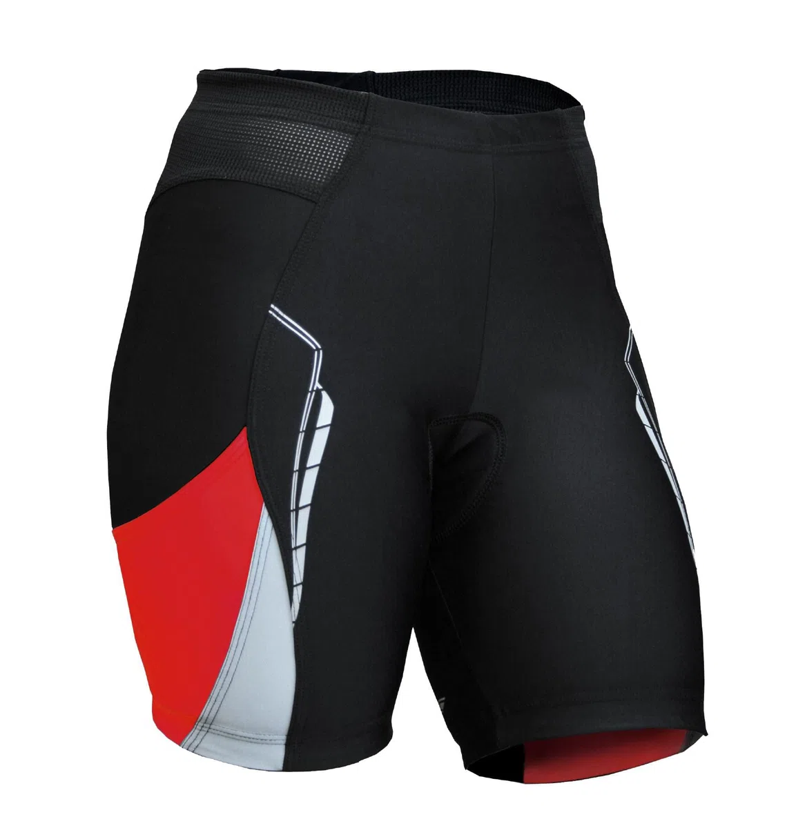 ANA, pantaloncini da ciclismo da donna con imbottitura in gel, nero, rosso, bianco., XXL
