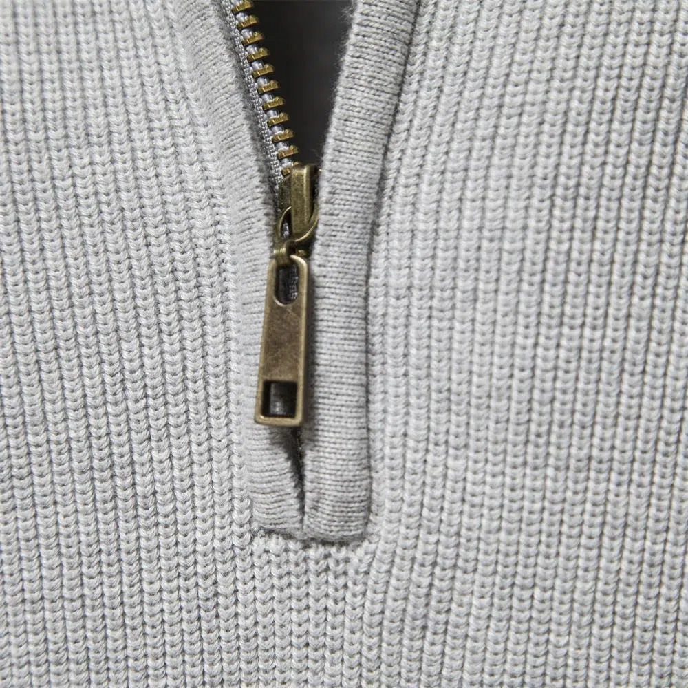 ZBDZSW Autunno Cotone Cerniera Cardigan per Uomo Moda Casual Sociale Uomini Maglioni Collo Alto Inverno Caldo Maglione Lavorato A Maglia Uomo
