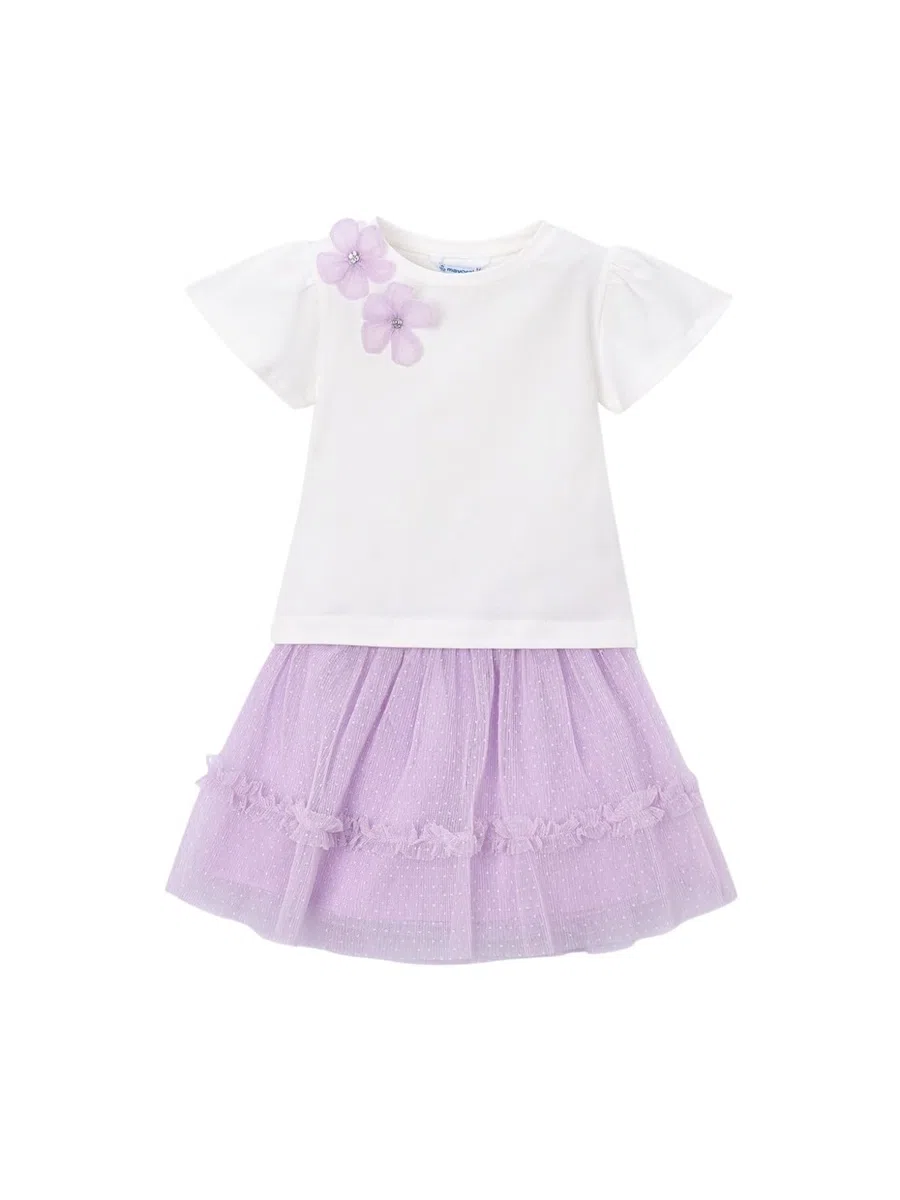 Mayoral Compl.Gonna Tulle per Bambine e Ragazze Malva