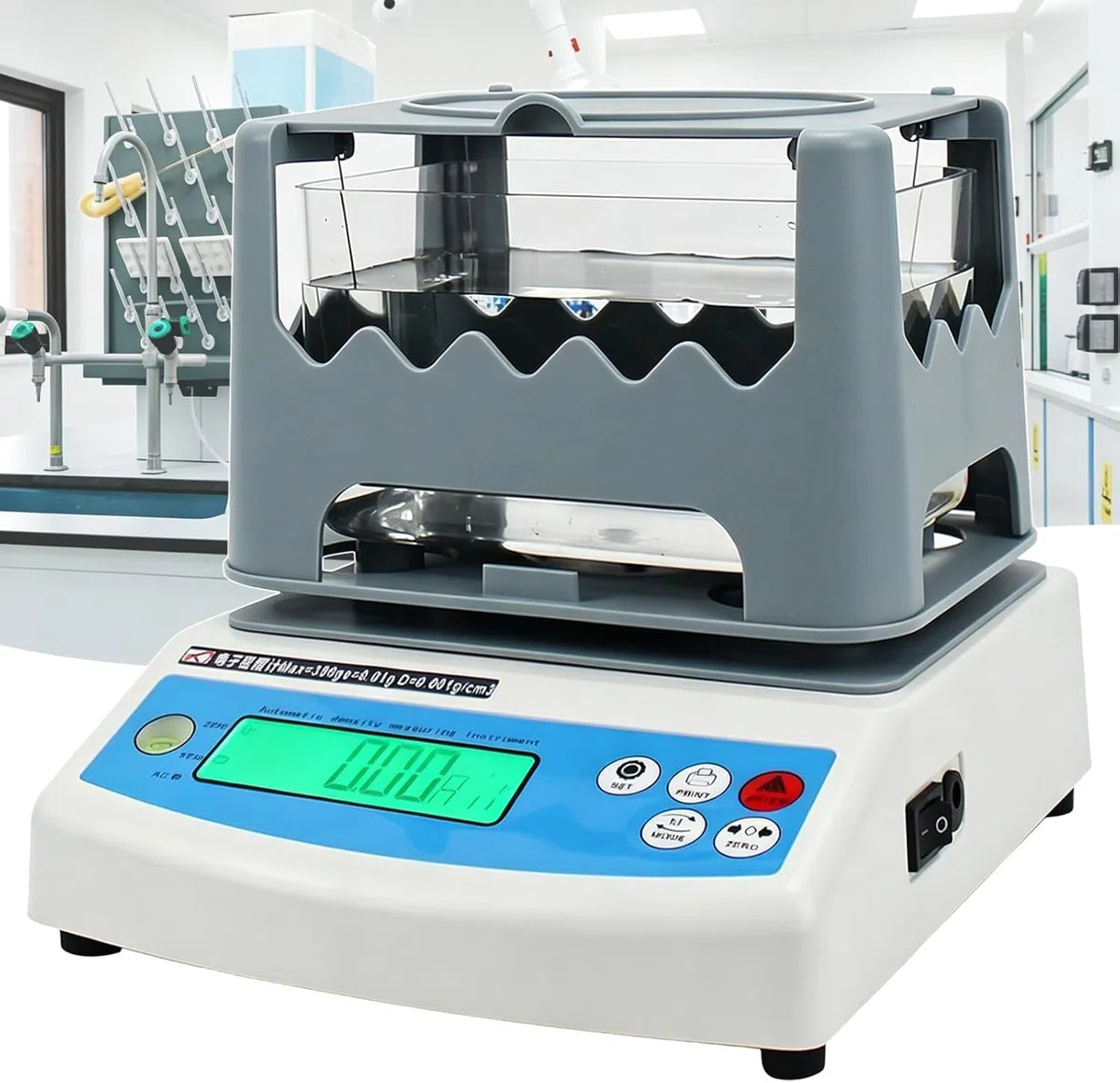 Densimetro Digitale – Densimetro di Precisione 0,001 G/cm³ per Gomma, Plastica E Metalli Preziosi – Test con Un Solo Clic, Display LCD, Ideale per Laboratori E Industria. 300A