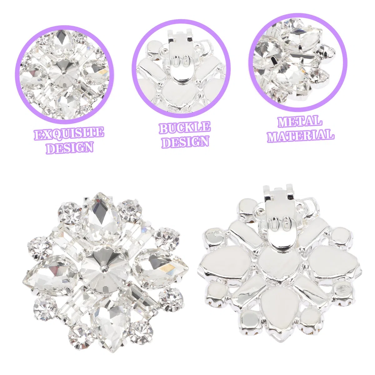 VALICLUD 5paia Fibbia Decorative Strass Per Scarpe Da Sposa Clip Elegante Per Decorazioni Di Matrimonio Facile Da Installare Design Unico e Accessorio Versatile Per Cerimonie e Occasioni