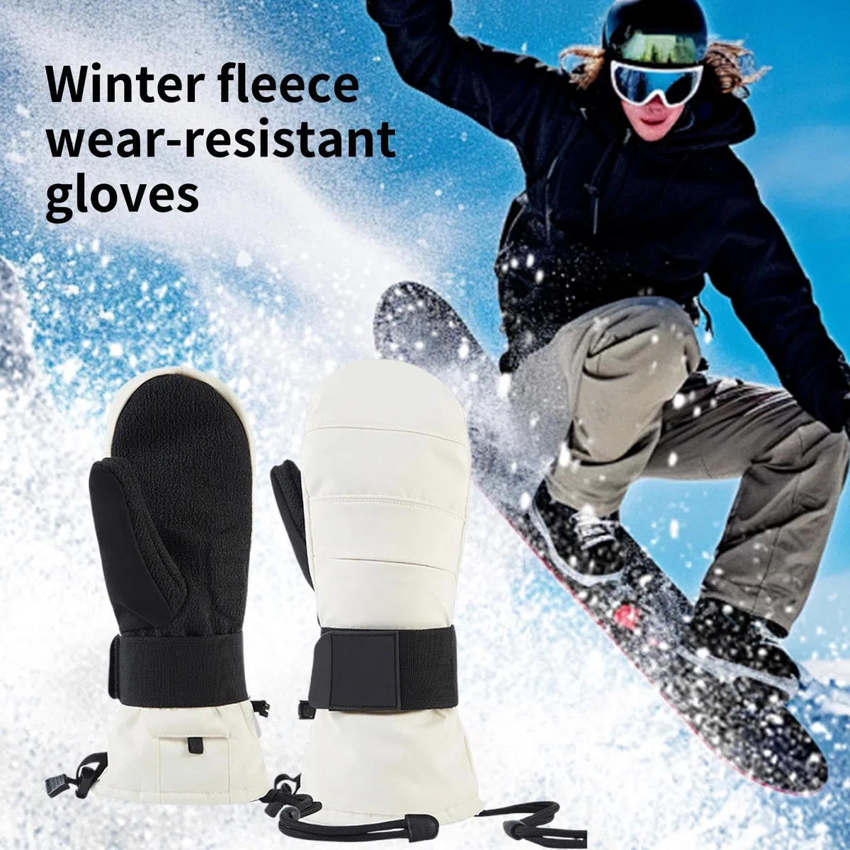 Guanti Invernali Mitene Touchscreen | Con Protezione Polso E Fodera In Pile Per Ciclismo Per Uomini, Inverno, Moto, Sci, Freddo, Neve, Attività All'aperto E