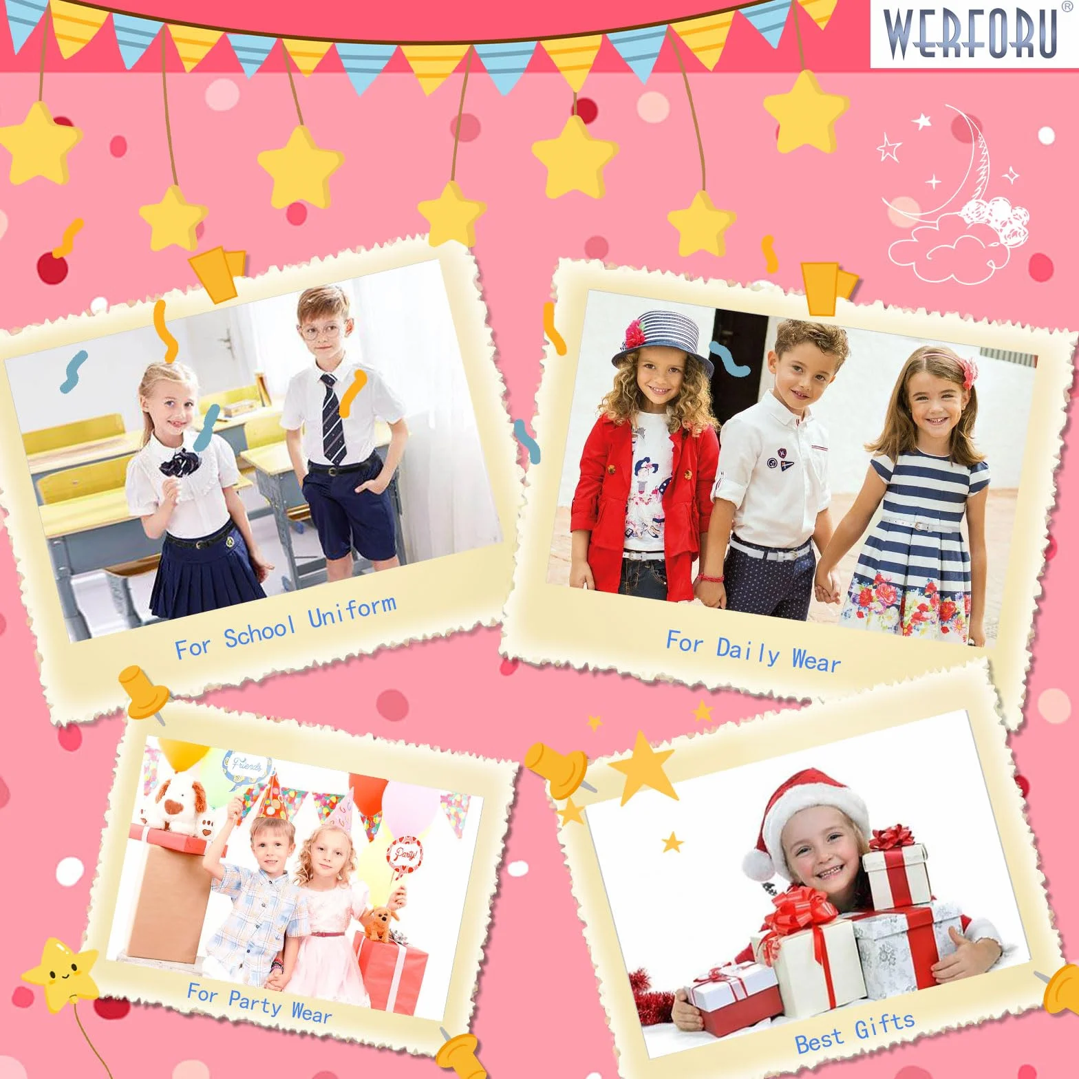 WERFORU Cintura skinny per bambini con glitter in pelle PU cintura per ragazze colorate con fibbia in oro per abiti jeans