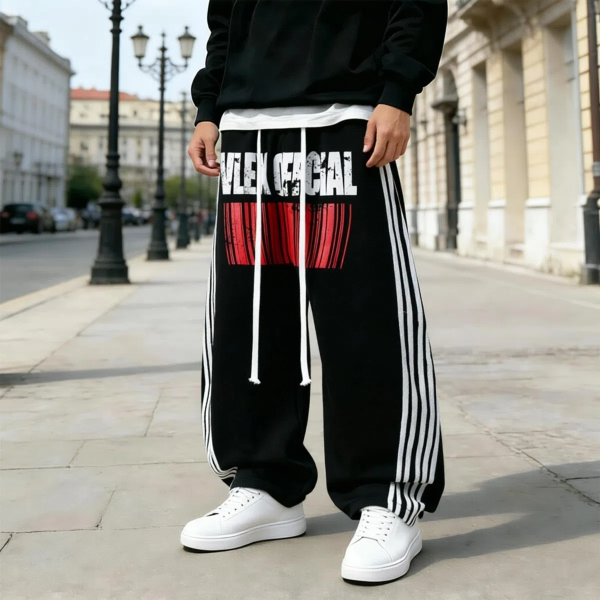 Pantaloni Casual da Streetwear con Stampa Tie-Dye a Blocchi di Colore Design Cargo a Gamba Larga per Una vestibilità Comoda Rilassata.