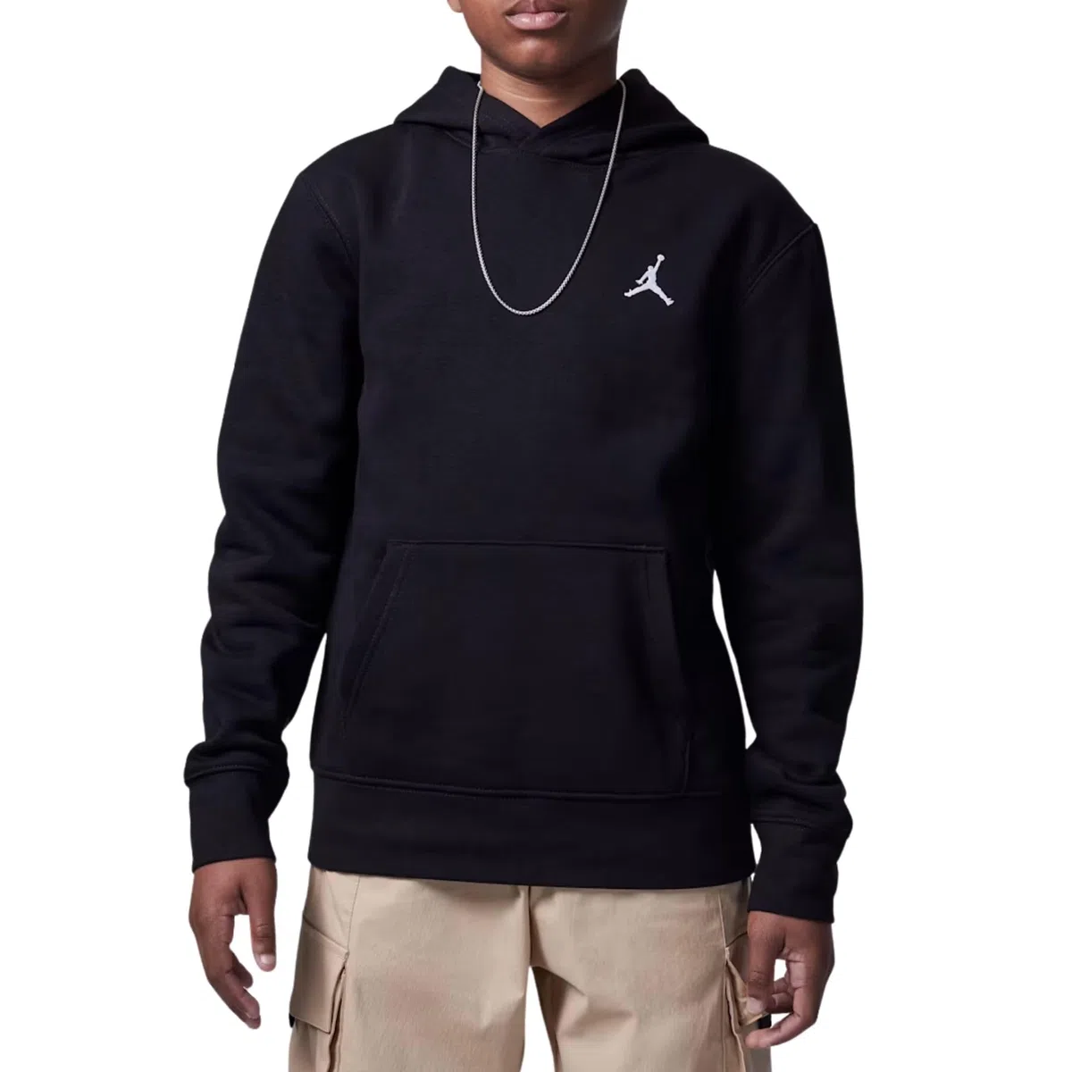 Jordan MJ Brooklyn FLC Po Felpa con Cappuccio per Ragazzo Black 12/13 Anni