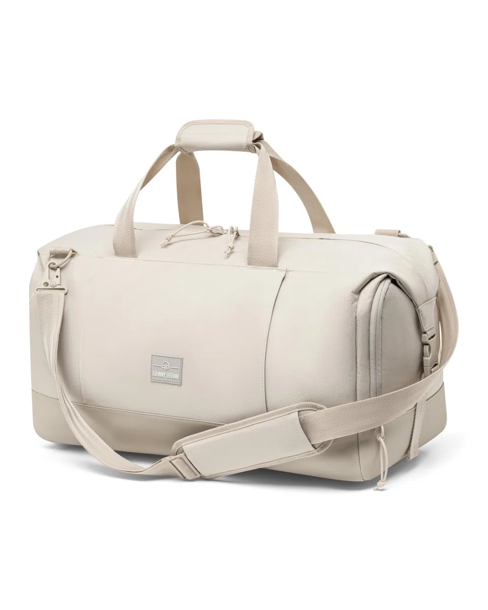 Johnny Urban Borsa da Viaggio Uomo Donna Beige - Milan - Borsa Palestra per Sport, Piscina, Padel, Calcio - Duffel Bag per Scarpe da Viaggio - 35L - Tracolla Regolabile - Idrorepellente