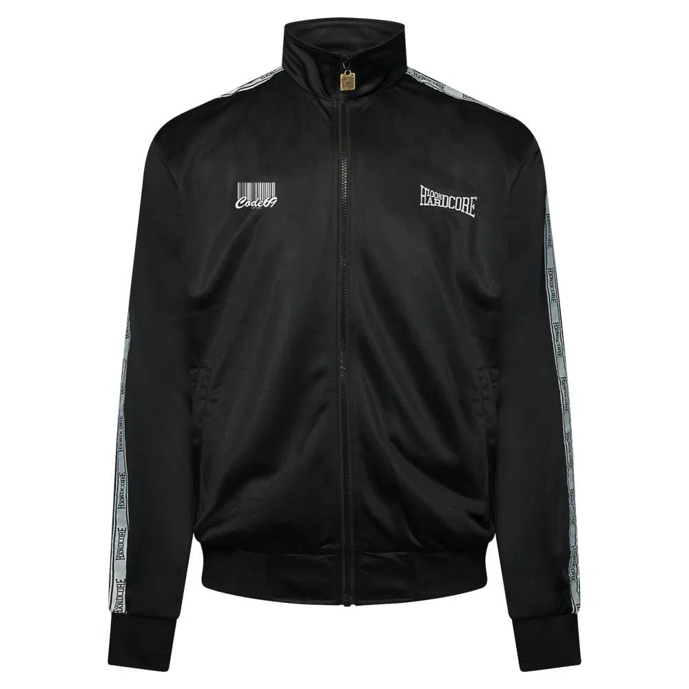 100% Hardcore X CODE 69 Giacca da allenamento 25 Years Streetwear | Black | Gabber Unisex Nero limited