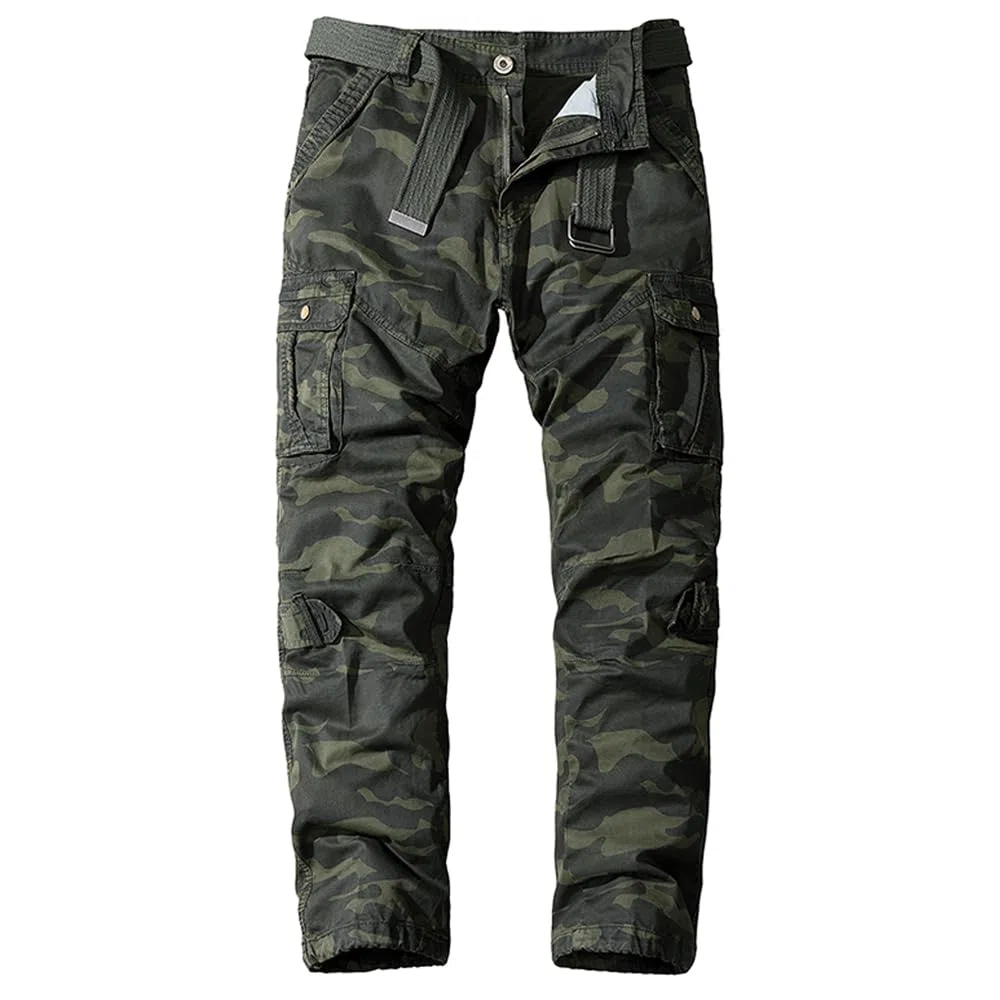 Cargo Militari Uomo Pantaloni da Lavoro Tattici Con Molte Tasche per Caccia in Cotone