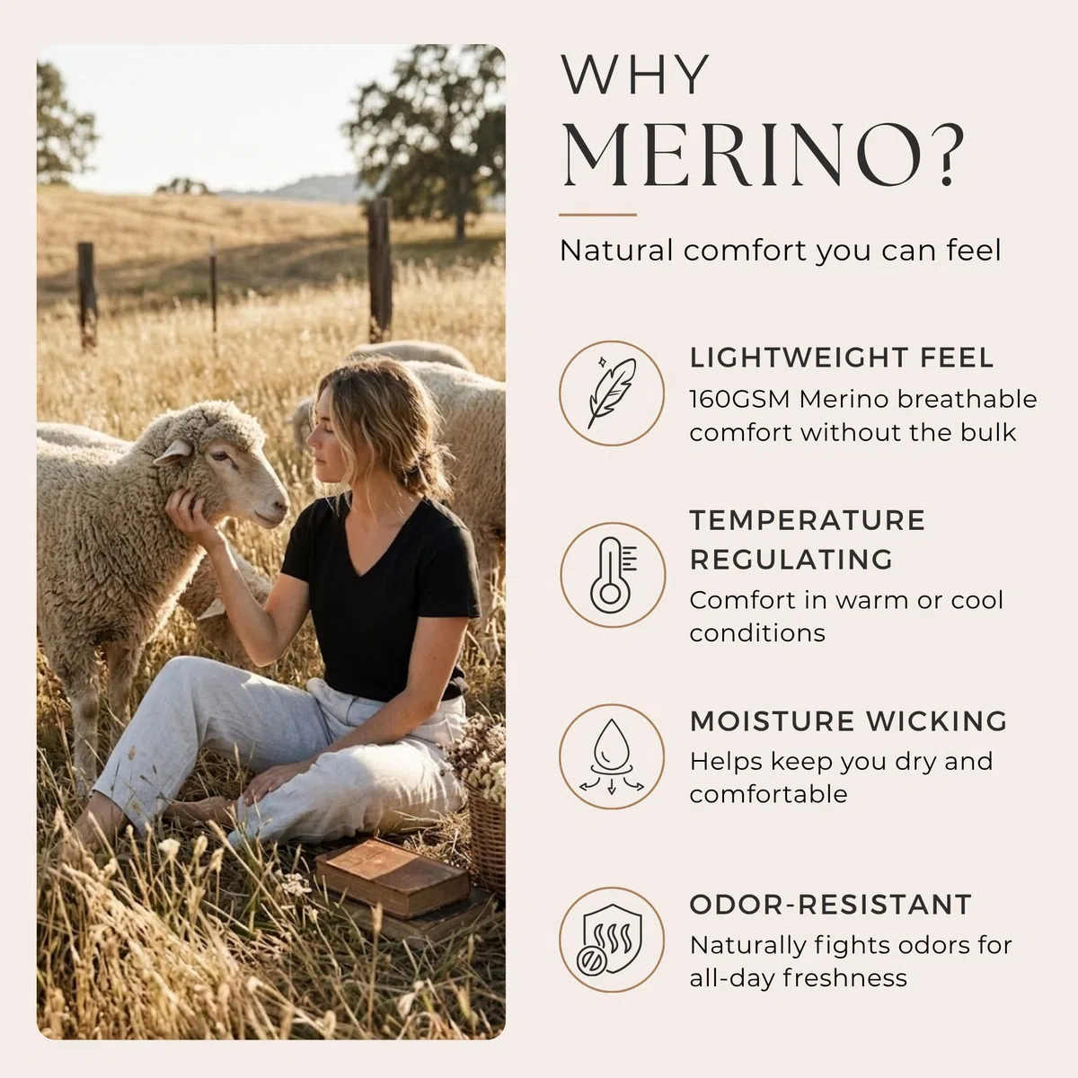 menique Maglietta da donna in 100% merino, a maniche corte, girocollo, protezione dai raggi UV, UPF 35, leggera, traspirante, termica, estiva, per escursionismo, corsa, fitness