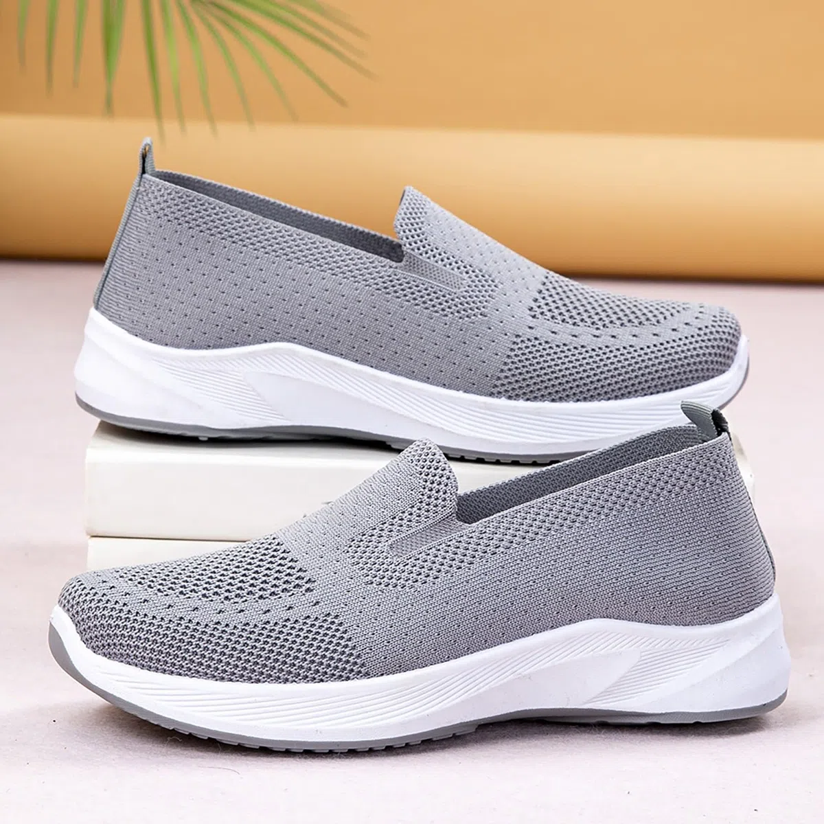 FGUUTYM Scarpe ortopediche da donna con cuscino ad aria, scarpe da ginnastica larghe H infermiere walking in memory foam traspirante maglia scarpe casual slip on sport allenamento scarpe da corsa su