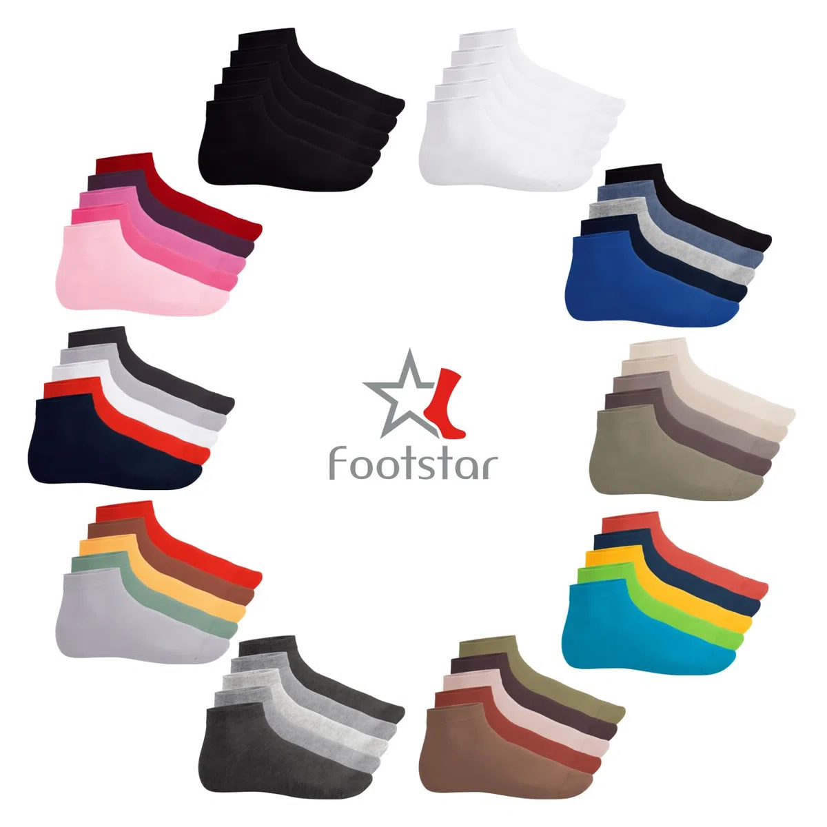 Footstar! Donne Uomo - 10 Coppia SNEAK IT! calze corte gambo corto