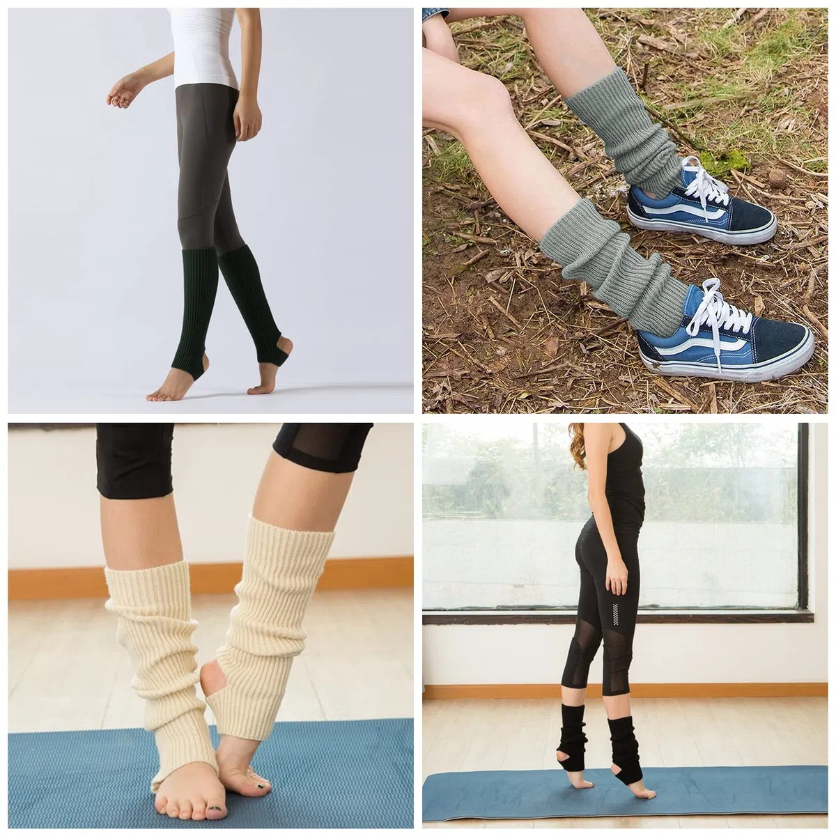 DWE - Calze da Yoga da Donna, lavorate a Maglia, Scaldamuscoli Sportivi per Palestra, Fitness, Danza Femminile, Abbigliamento Quotidiano