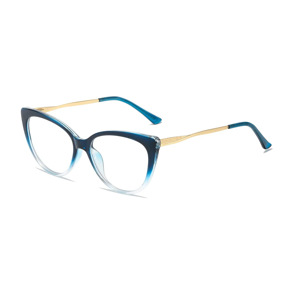 LJCZKA Montatura Occhiali da Vista Donna in Metallo, Occhiali Anti Luce Blu Occhi di Gatto Antiriflesso per Computer Gioco Lettura