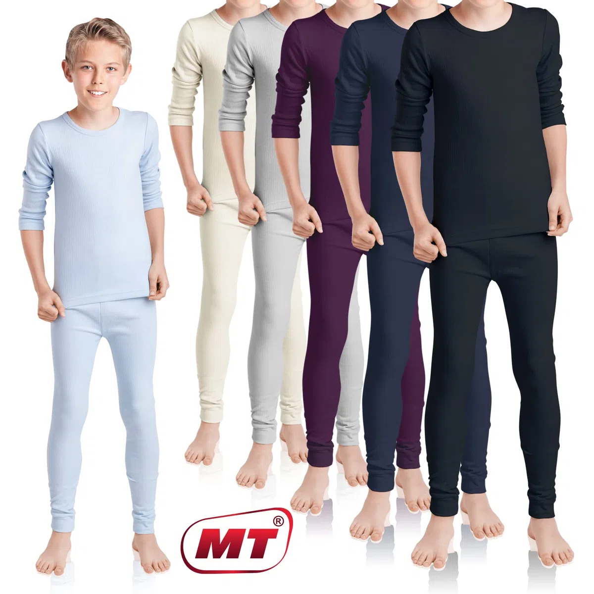 MT Set di biancheria intima invernale per bambini e bambine